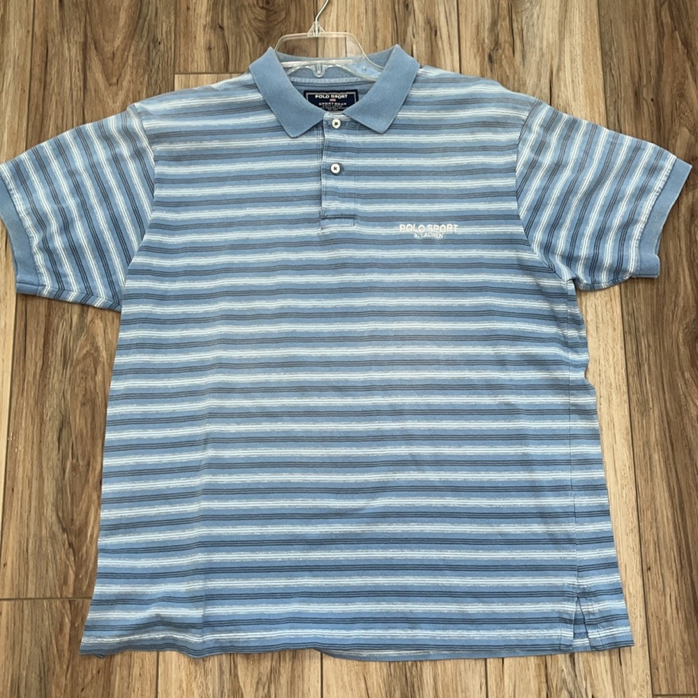 Vintage 90s Polo Sport Ralph Lauren Sportsman Striped Polo Shirt Men’s Large